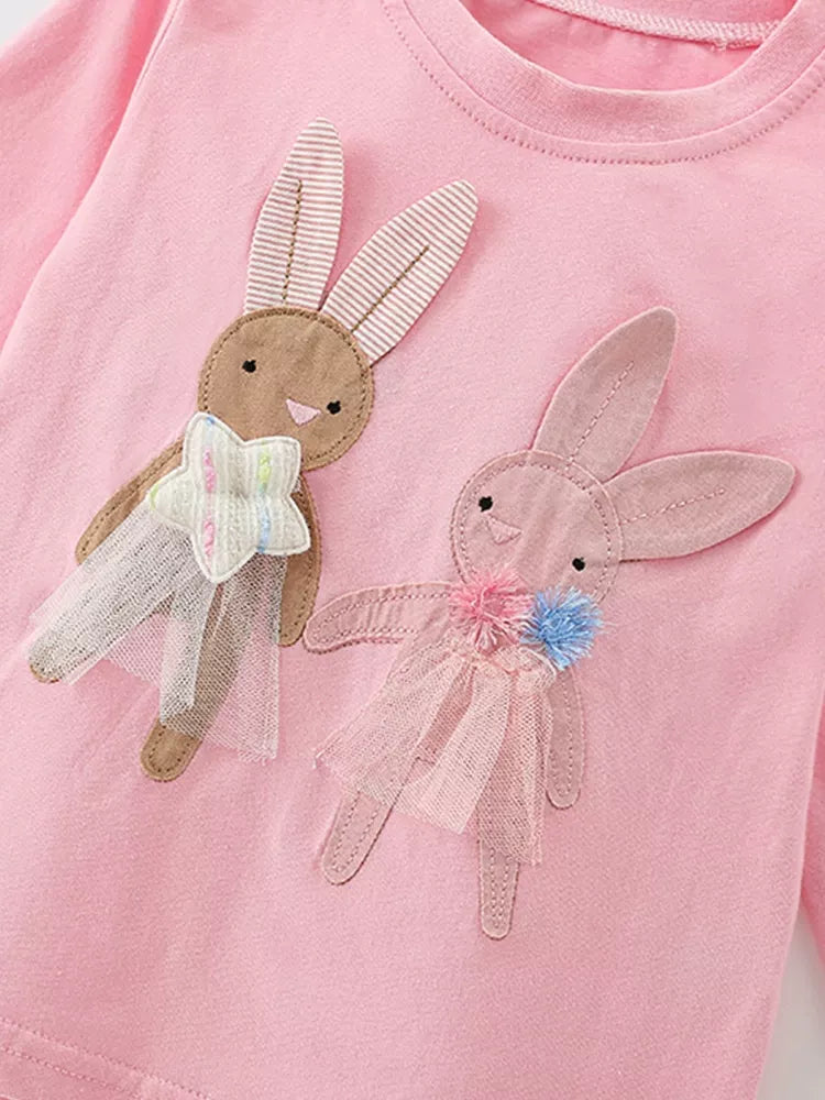 Children's Bunny Applique Long Sleeve T-Shirt