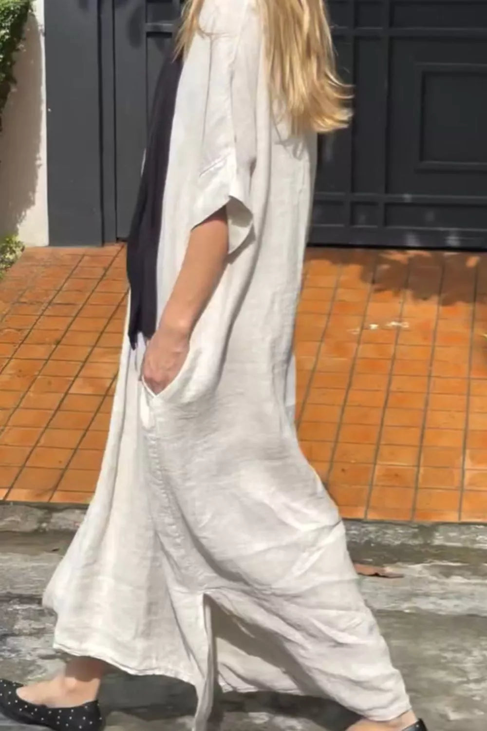 Full Size V-Neck Maxi Dress with Flowy Silhouette Plus Size