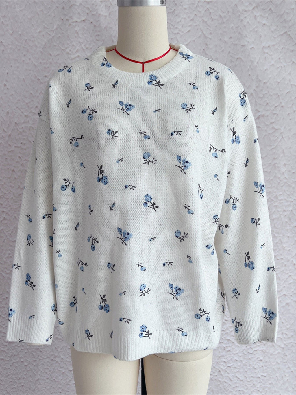 Floral Dropped Shoulder Oversized Sweater