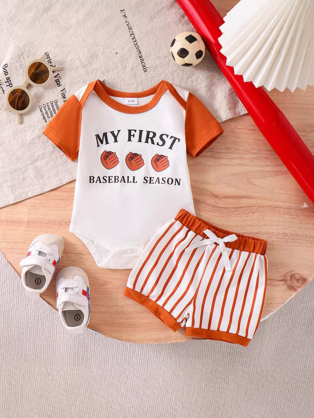 Children's My First Baseball Season Bodysuit and Shorts Set