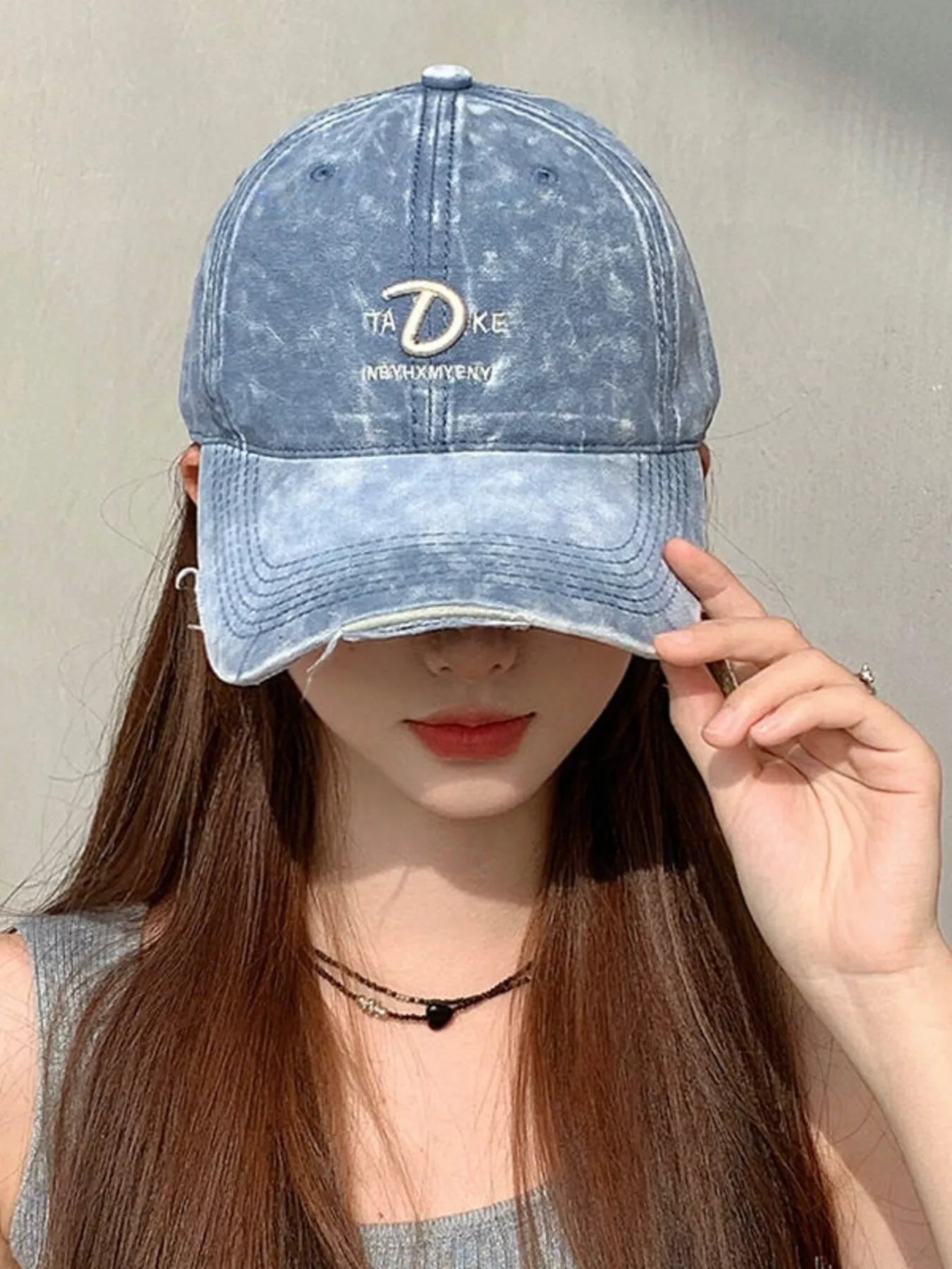 Distressed Embroidered Baseball Cap