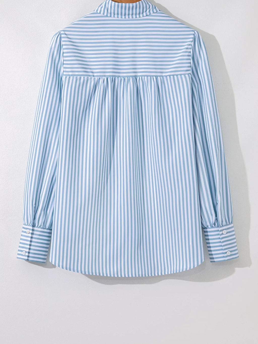 Striped Smocked Collared Neck Blouse