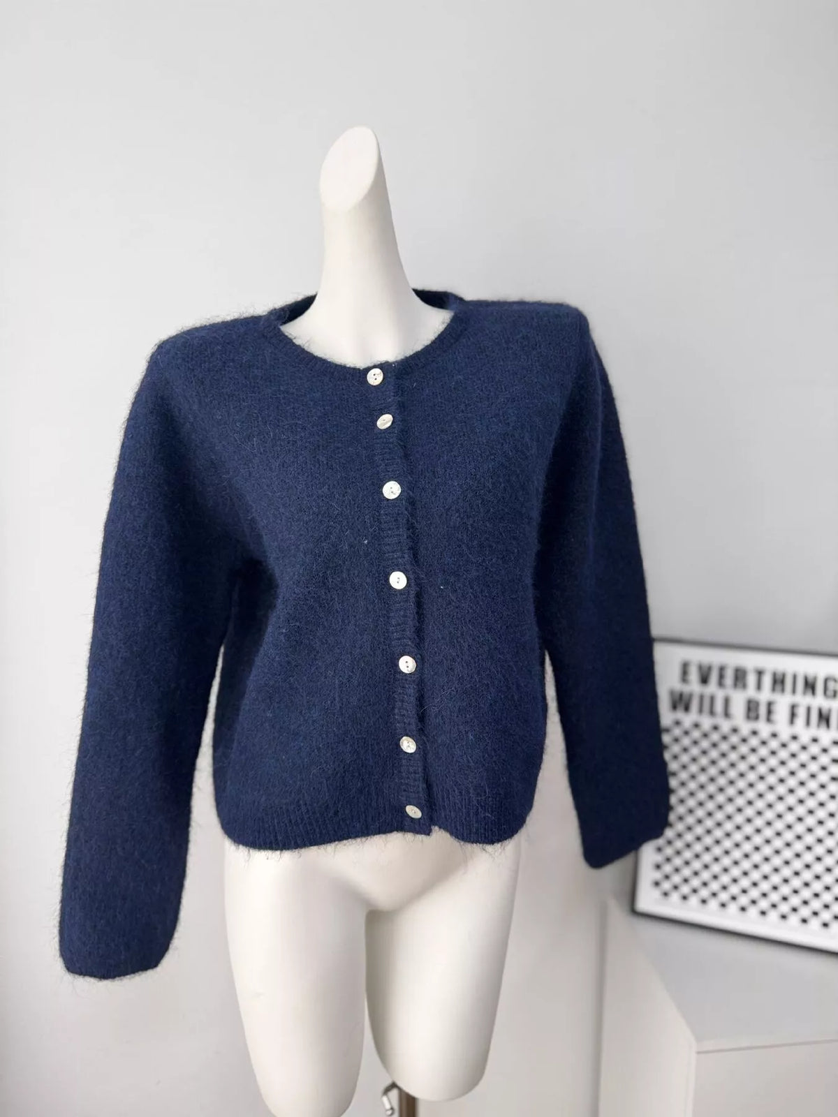 Fuzzy Knit Button-Down Cardigan