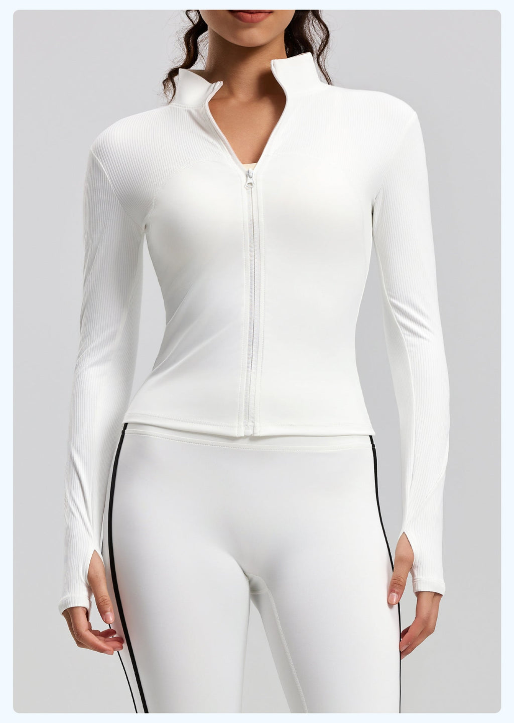 New Striped Sports Jacket Outdoor Running Slim-fit Slim-fit Landing Collar Yoga Jacket