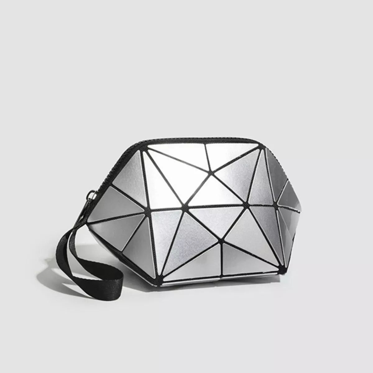 Geometric Leather Wristlet