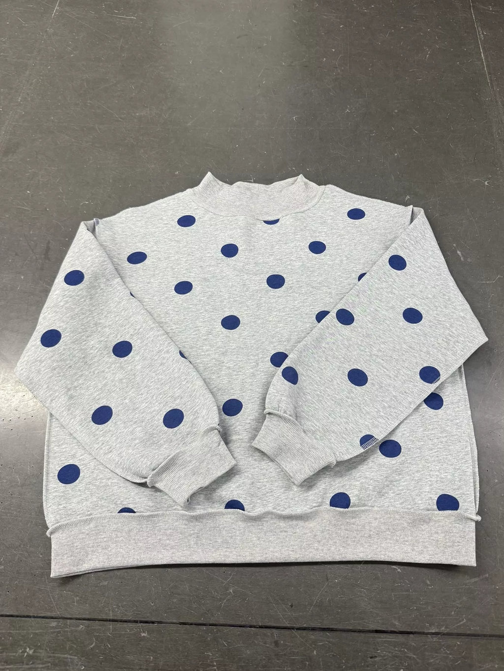 Oversized Polka Dot Crewneck Sweatshirt