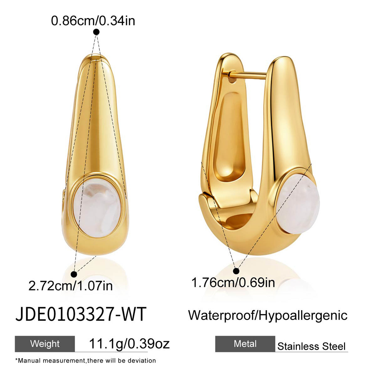 Teardrop Resin Huggie Earrings Collection