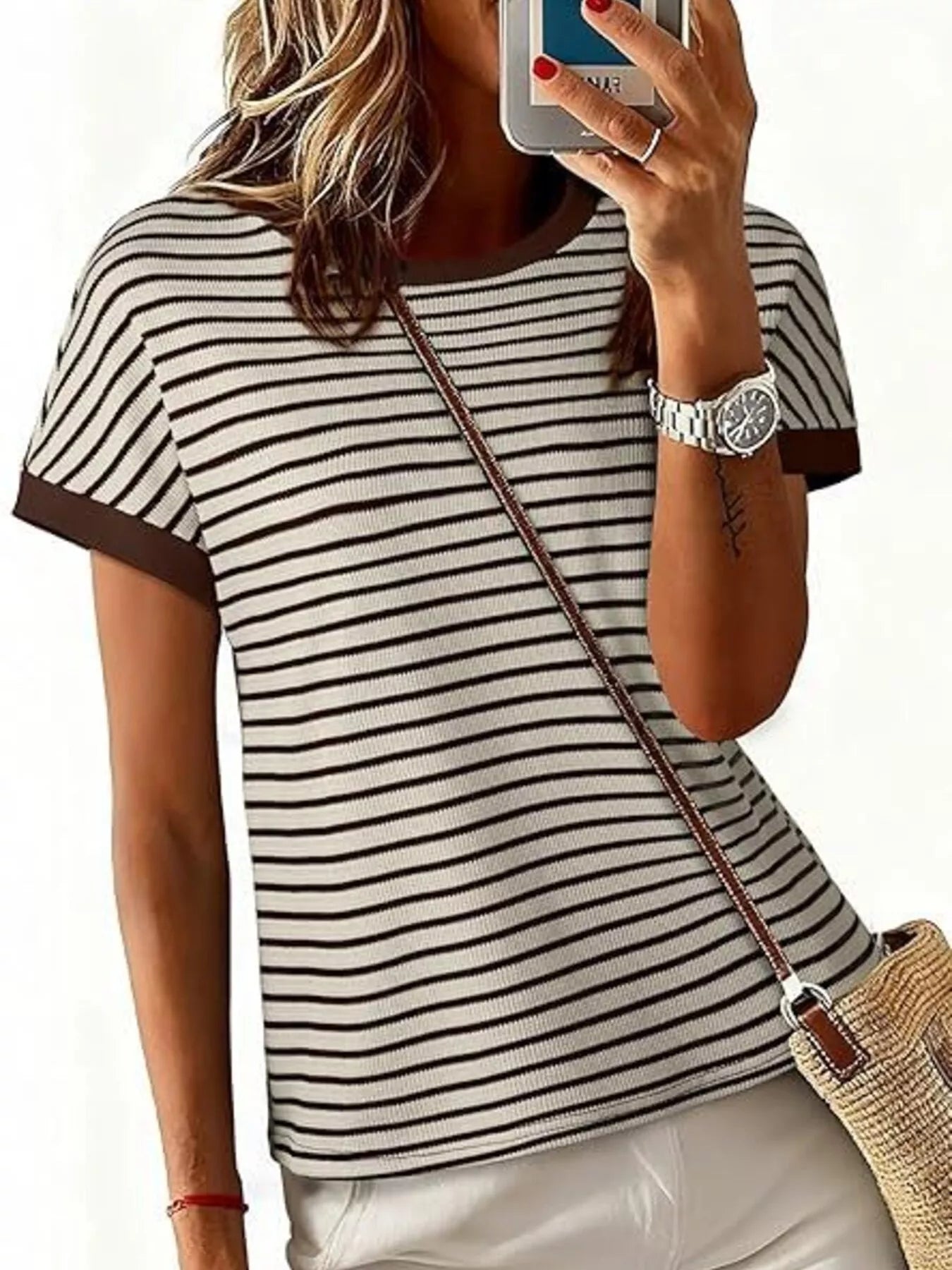 Classic Striped Crew Neck T-Shirt