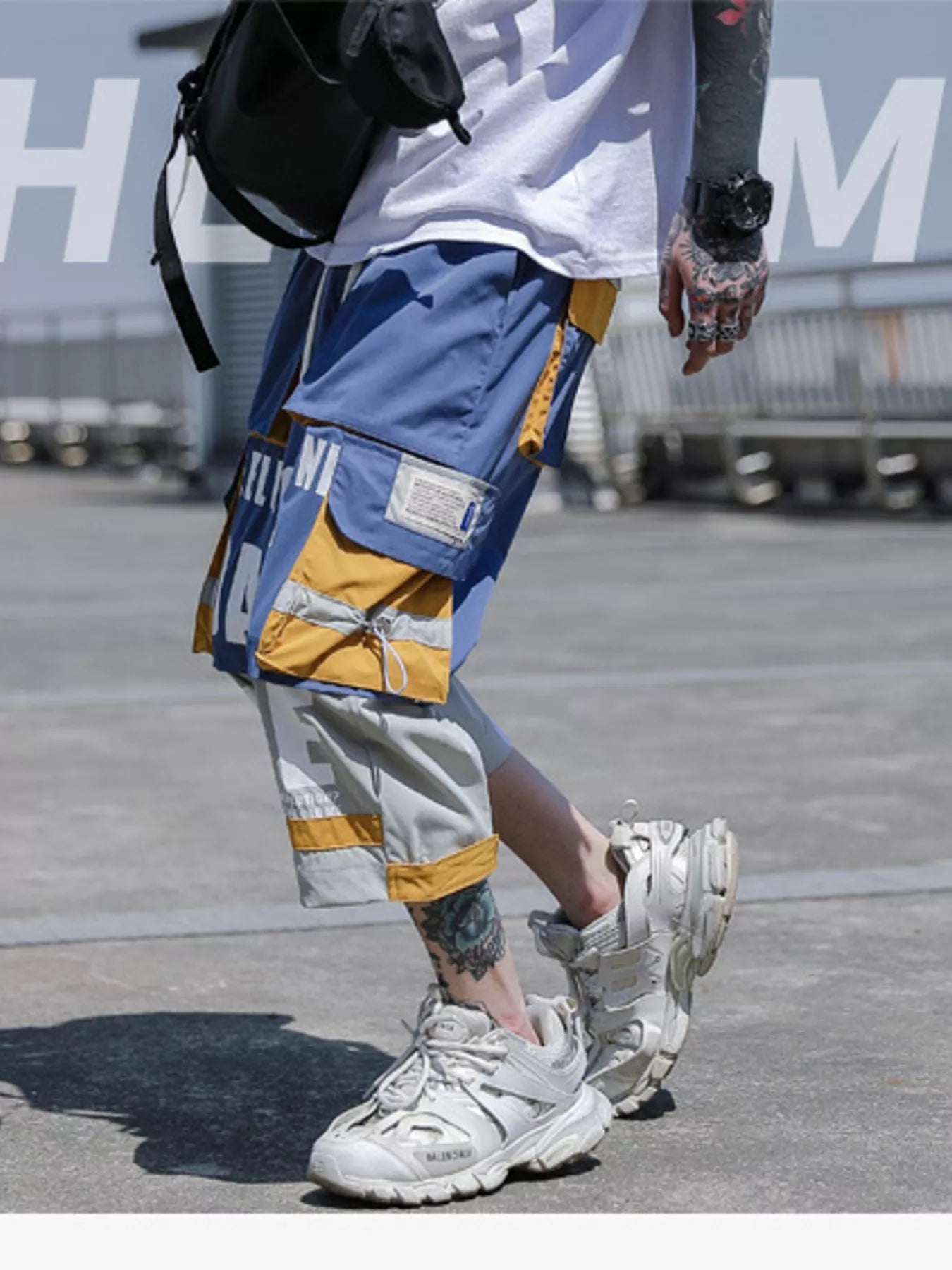 Men's Plus Size Color Block Cargo Pants