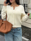 Button-Down Dropped Shoulder Cardigan