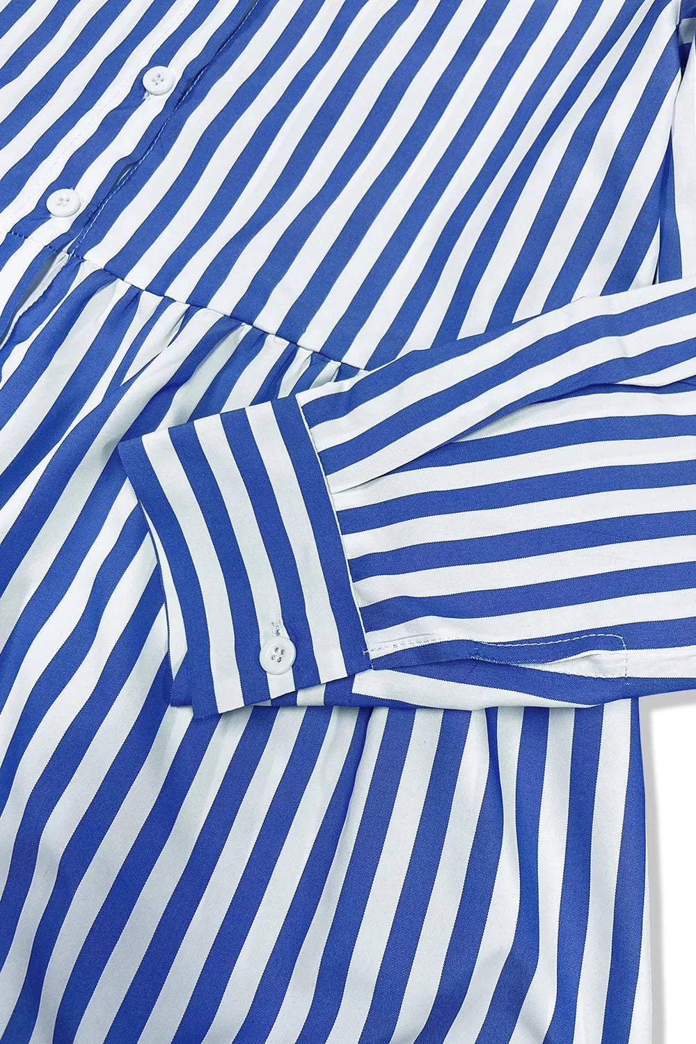Striped Long Sleeve Maxi Shirt Dress