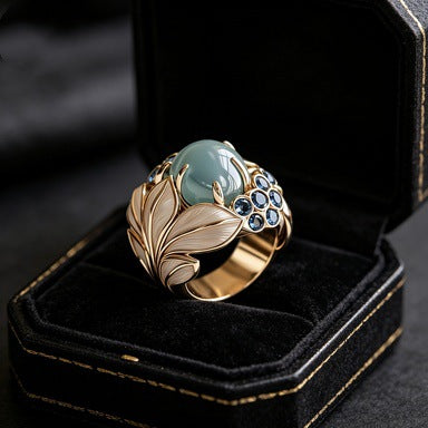 Zihua Cross-Border European And American Ethnic Style Gold-Plated Zircon-Inlaid Ring, Personalized New Vintage Ring, Direct Sales From The Manufacturer