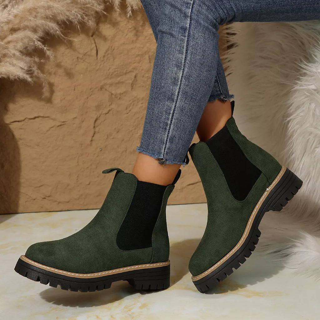 Round Toe Platform Boots