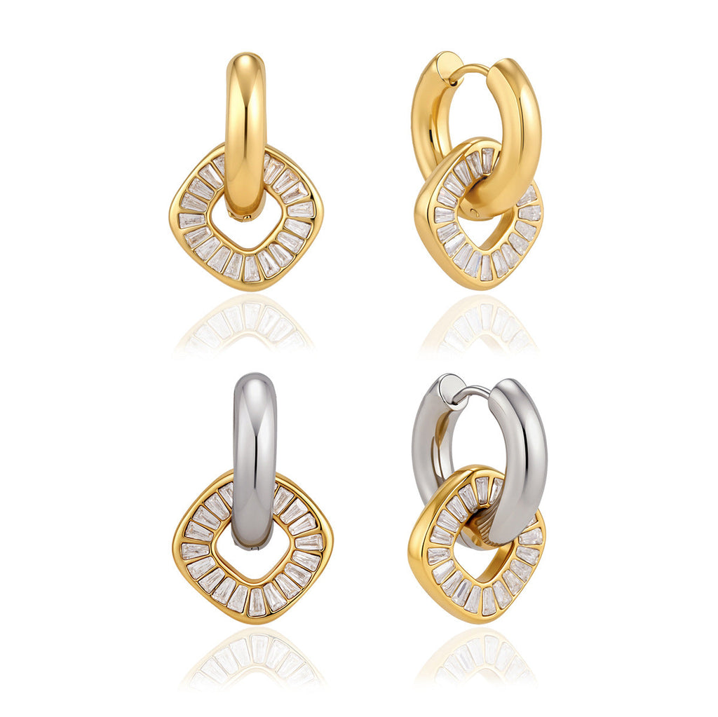 Zircon Circle Drop Earrings Collection