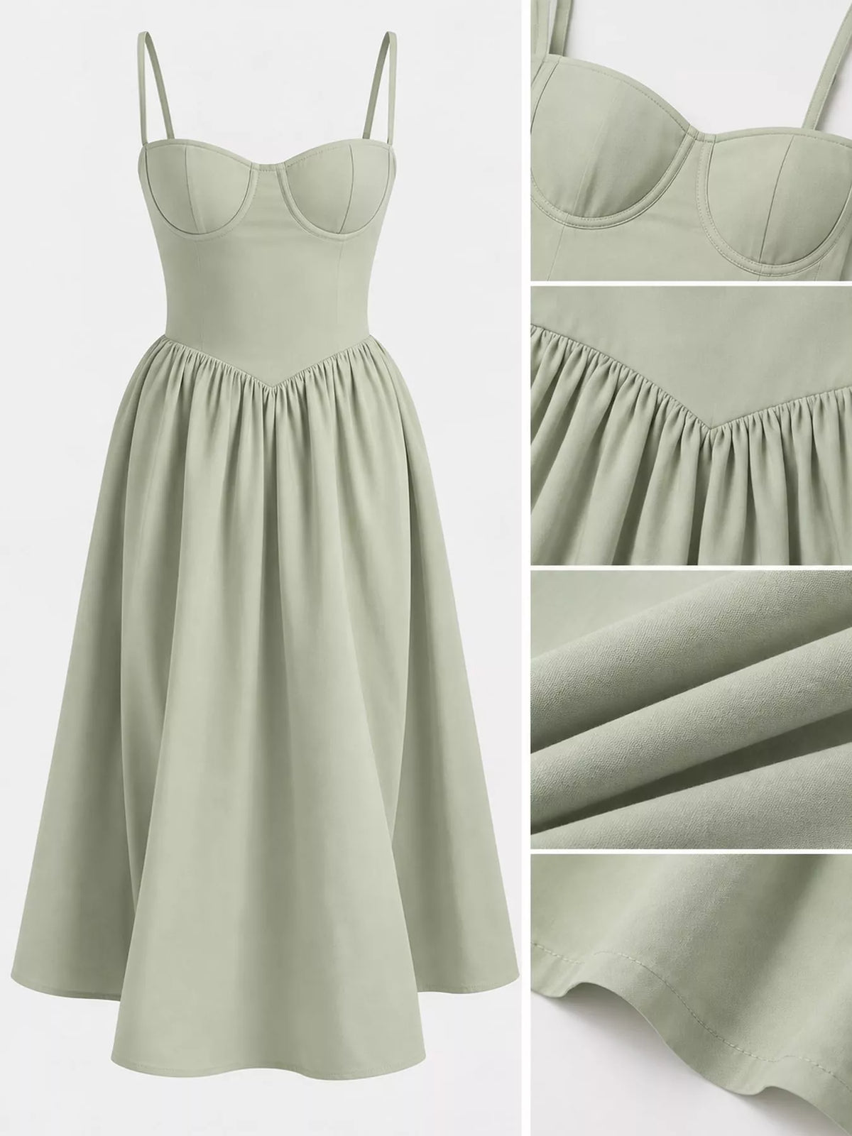 Sweetheart Neck Midi Cami Dress