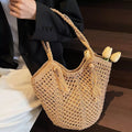 Crochet Shoulder Bag with Tassel Accents