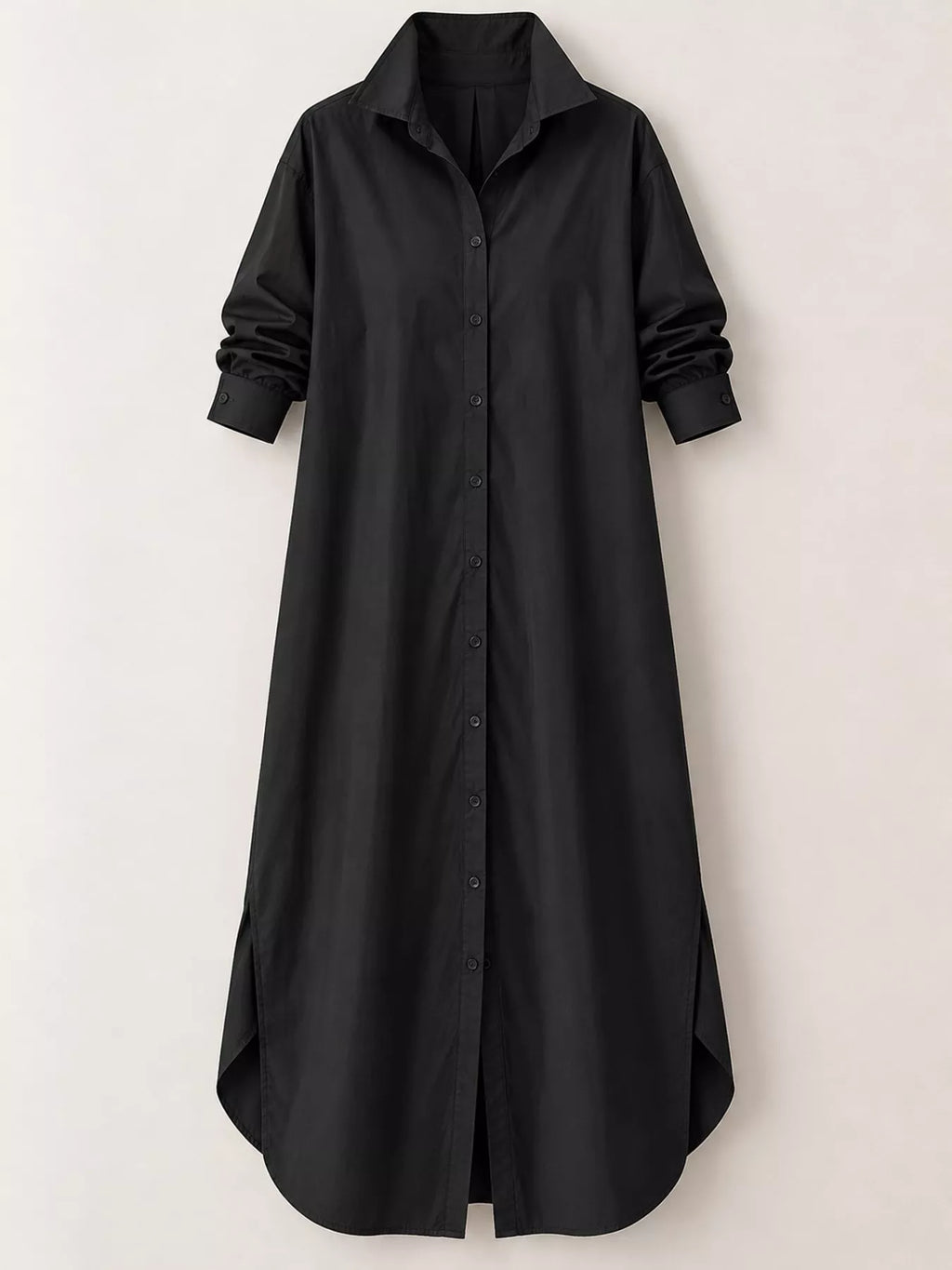 Plus Size Longline Button-Down Shirt