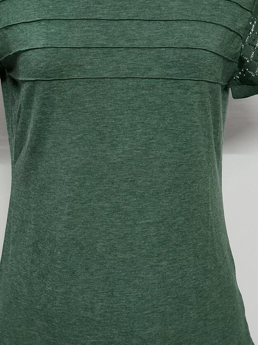 Lace Short Sleeve Round Neck T-Shirt