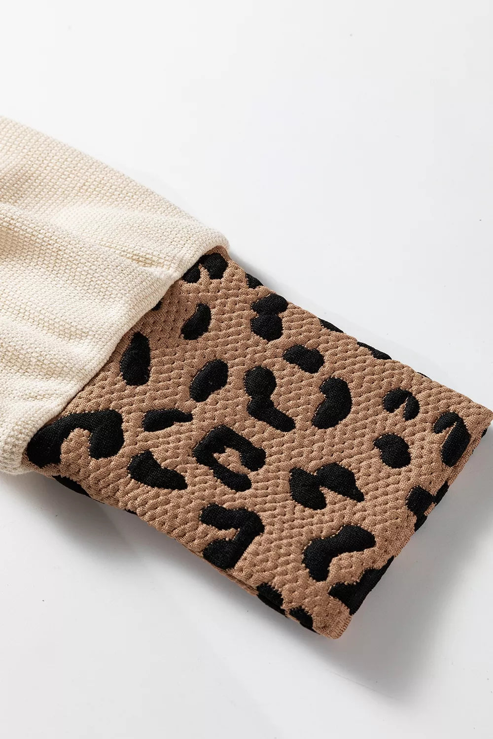 Contrast Leopard Star Patchwork Detail Raw Seam Baggy Sweatshirt