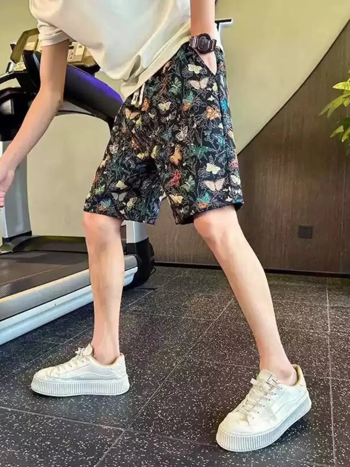 Men's Plus Size Printed Drawstring Shorts