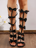 Bow Low Heels Sandals