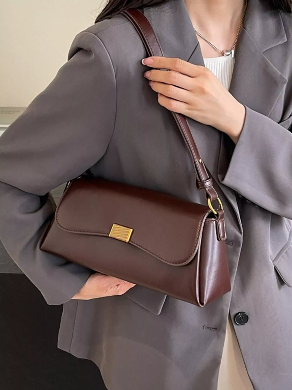 Flap Leather Shoulder Bag