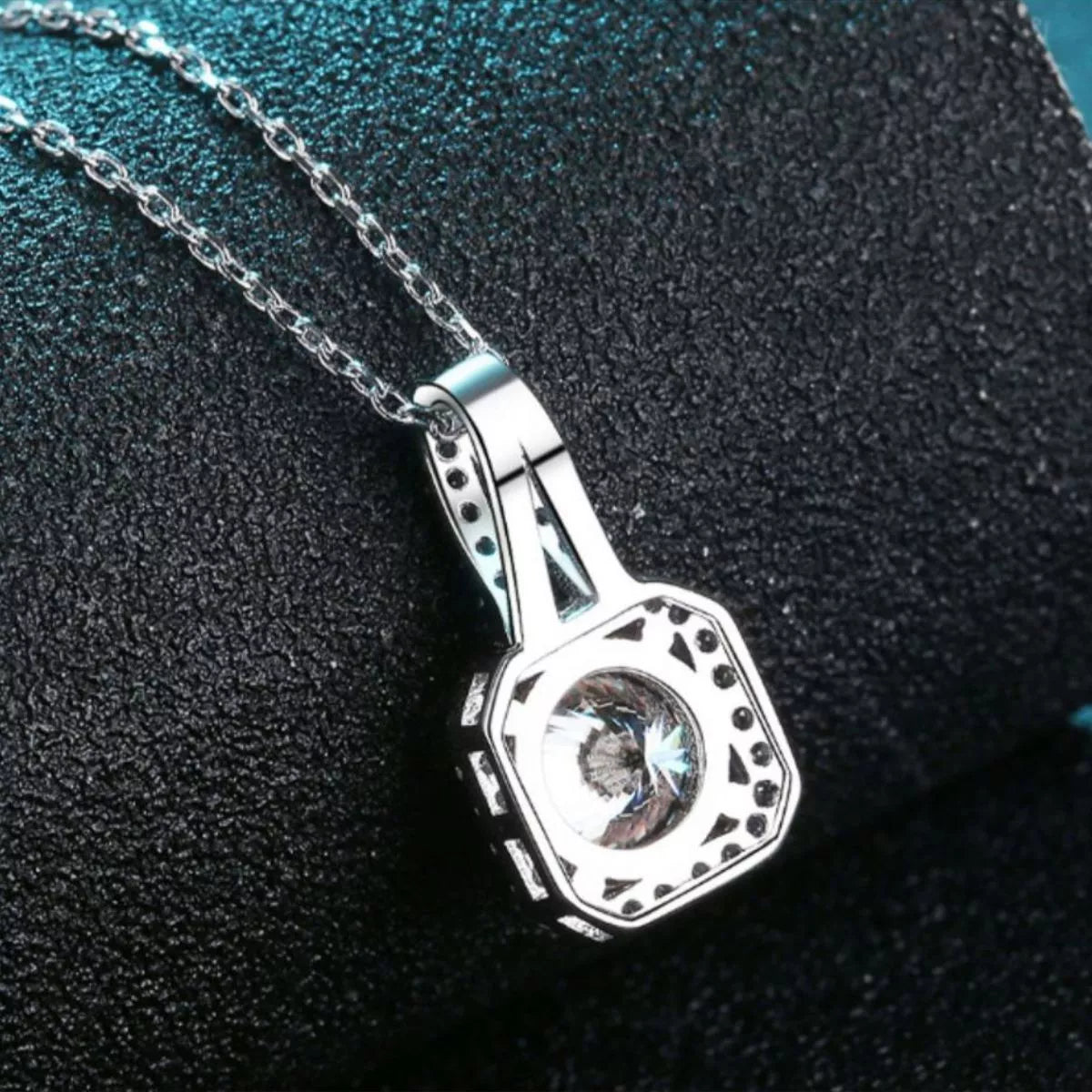 5 Carat Moissanite 925 Sterling Silver Pendant Necklace
