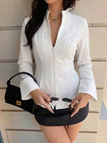 Zip Up Long Sleeve Top