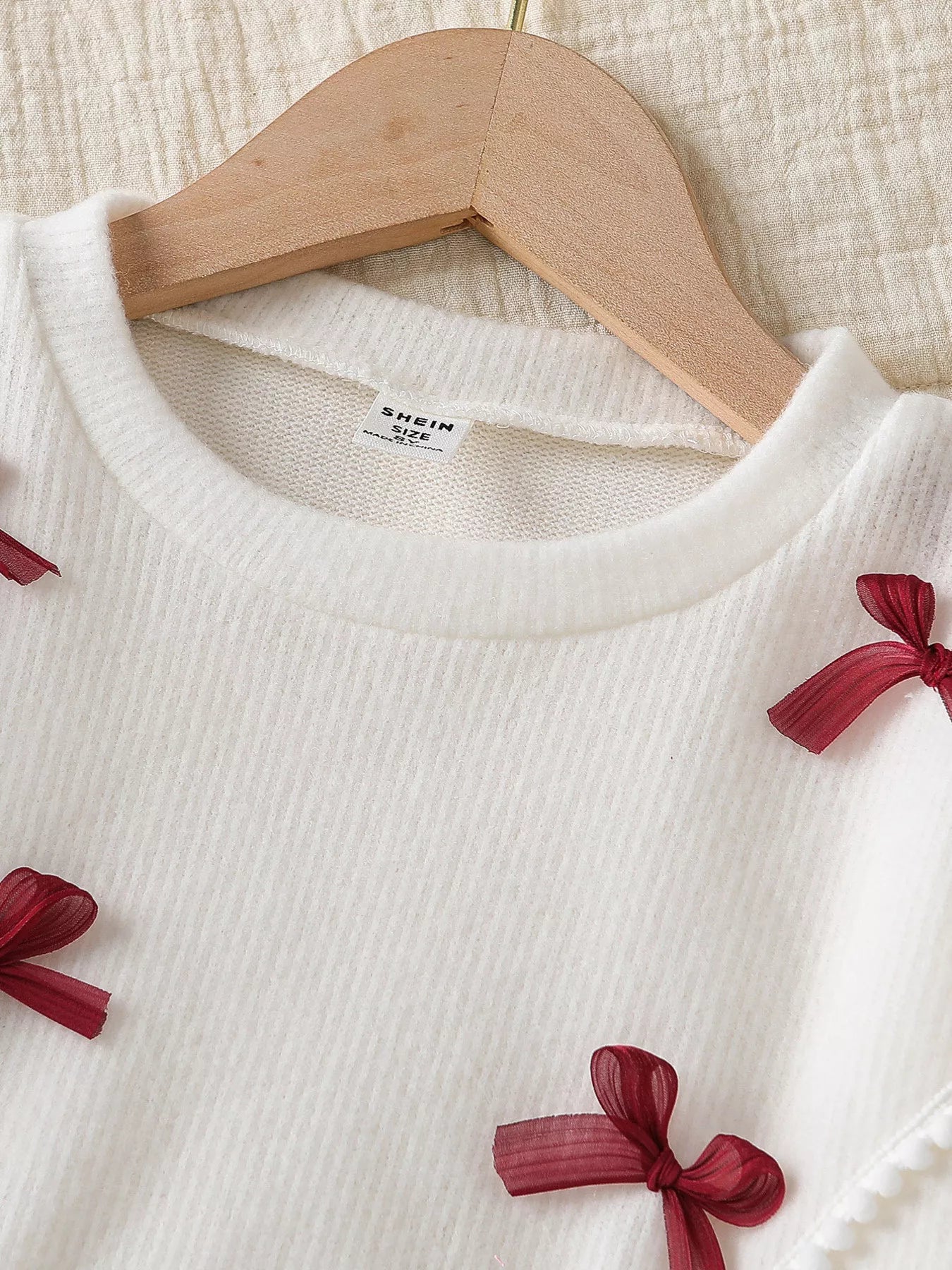 Children's Bow Long Sleeve Top and Skirt Set