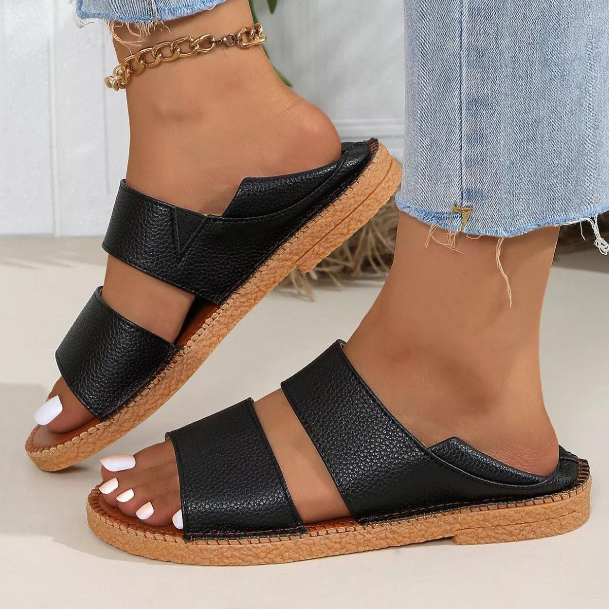 Open Toe Flats Sandals