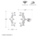 Minimalist Three-stone Star Stud Earrings With Zircons