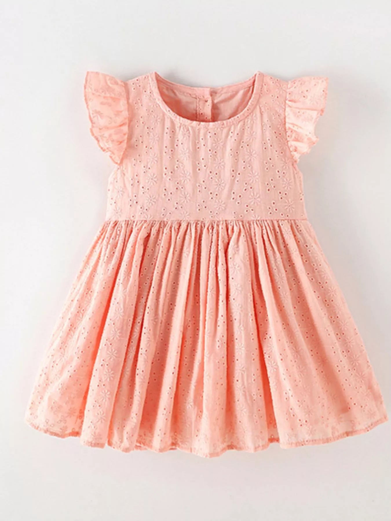 Children's Eyelet Flutter Sleeve Dress