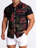 Men's Plus Size Printed Button Up Shirt
