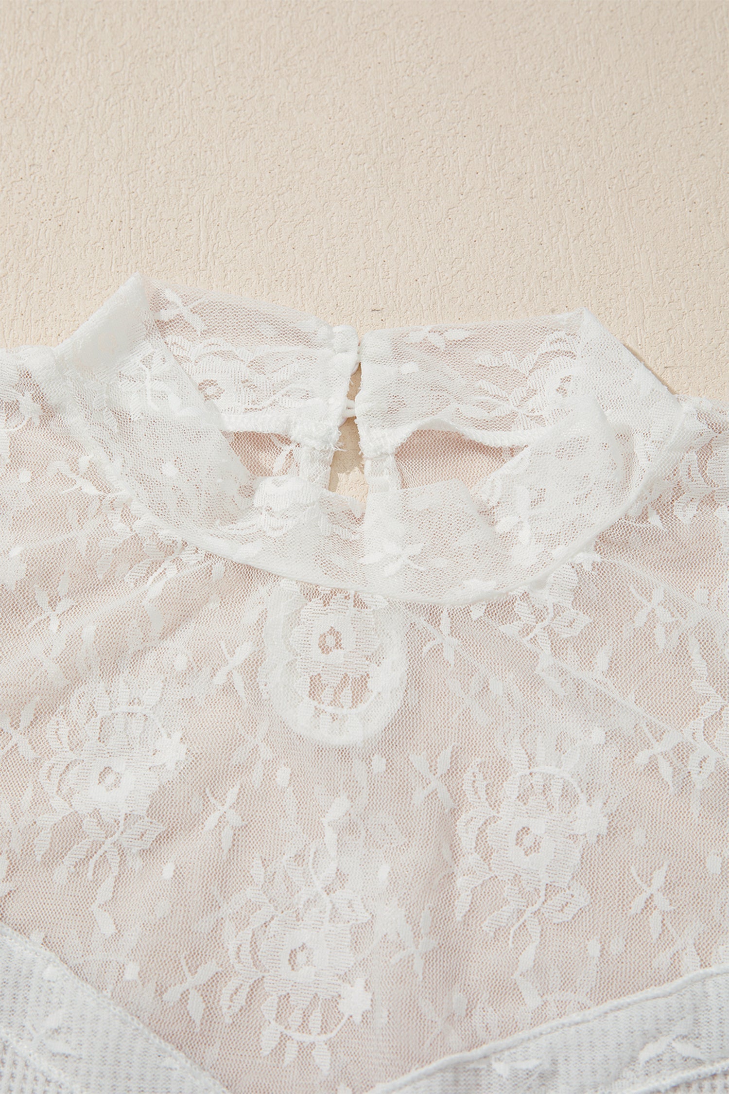 Jet Stream Lace Mesh Long Sleeve Top