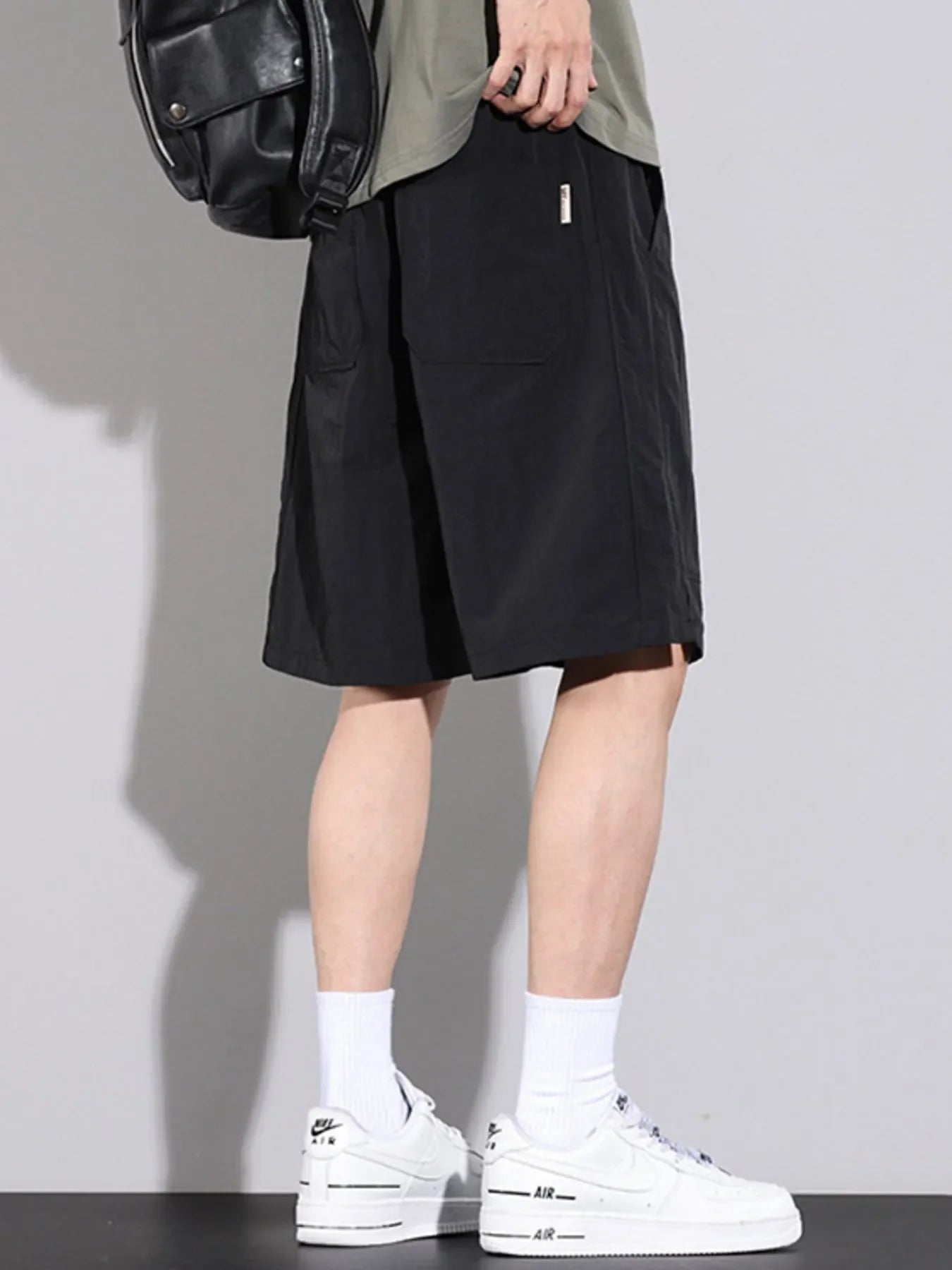 Men's Plus Size Drawstring Basketball Shorts with Side Pockets