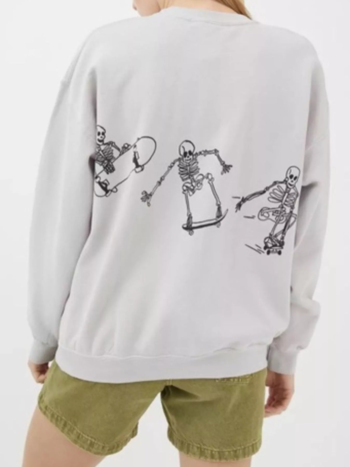 Skeleton Graphic Round Neck Sweatshirt