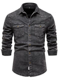 Men's Button Up Long Sleeve Denim Shirt