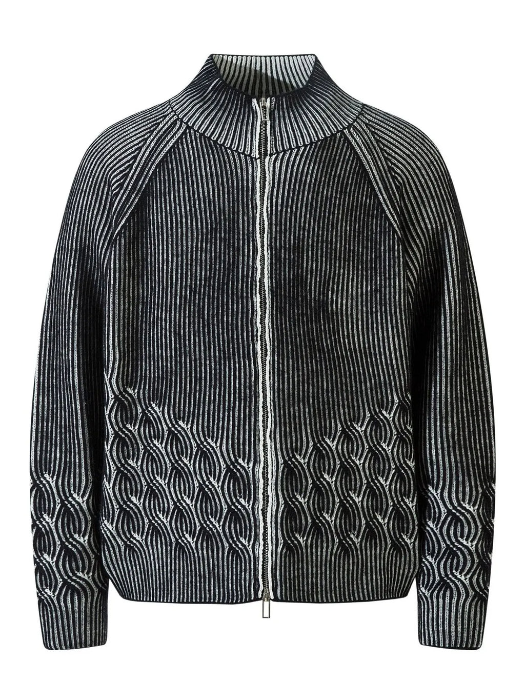 Men's Cable-Knit Zip-Up Cardigan