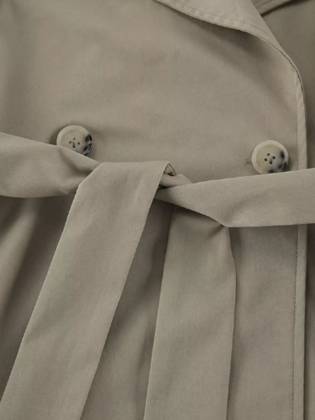Chic Double-Breasted Belted Trench Coat