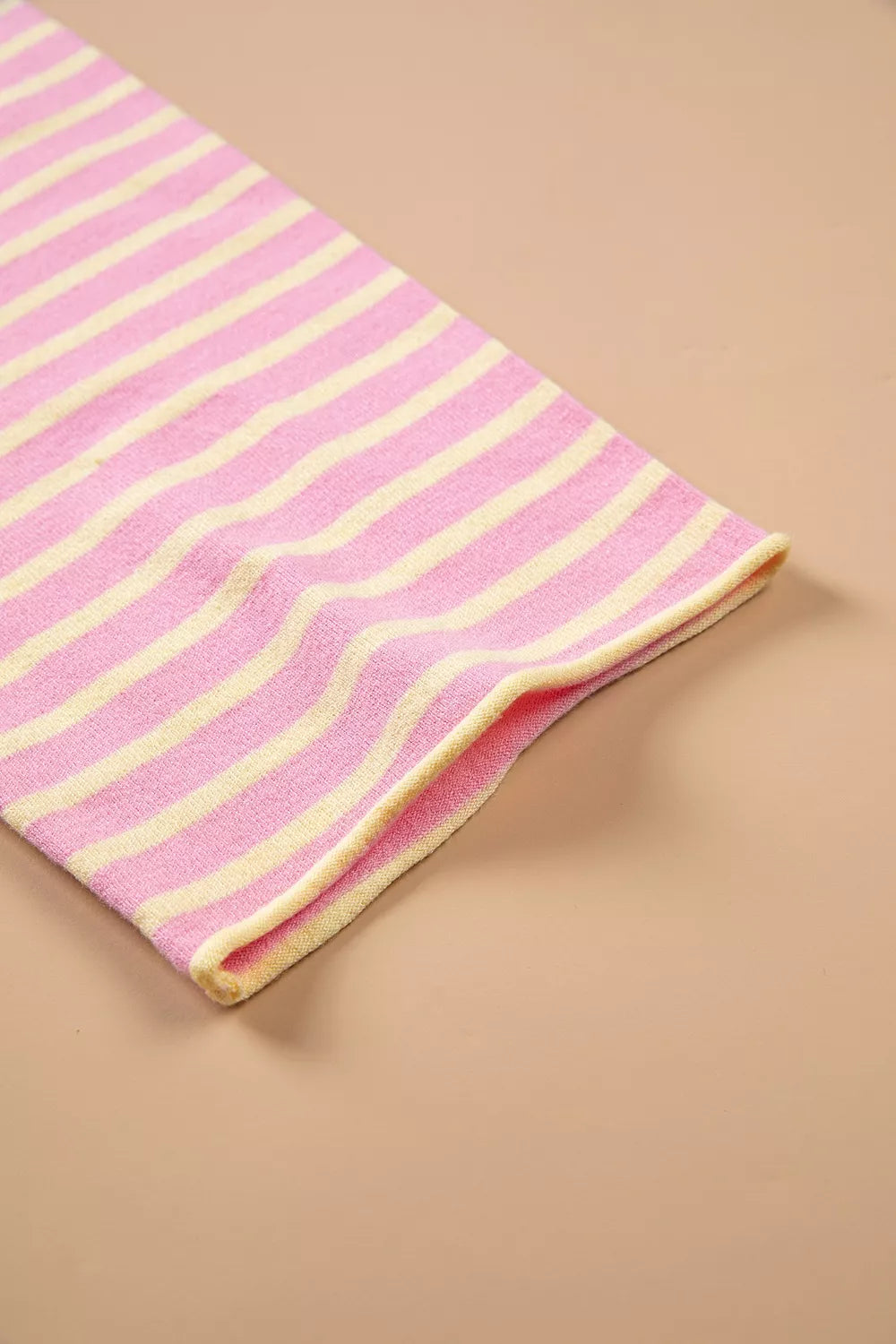 Plus Size Striped Long Sleeve Button Detail Sweater