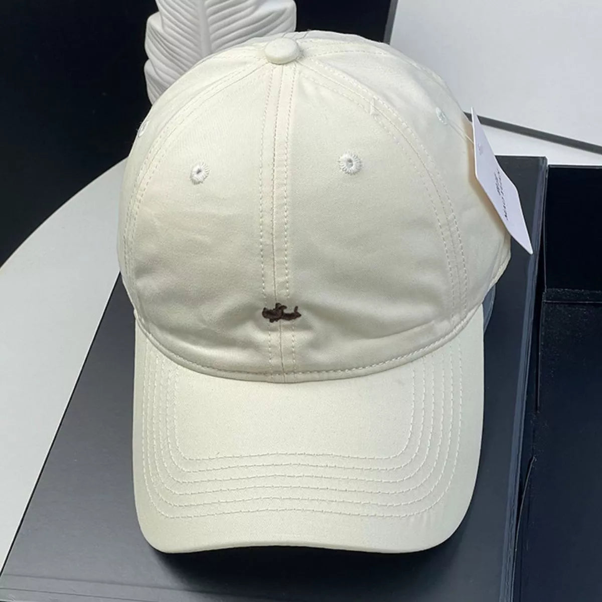 Cotton Baseball Cap with Embroidered Detail