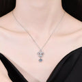 1 Carat Moissanite 925 Sterling Silver Iris Pendant Necklace