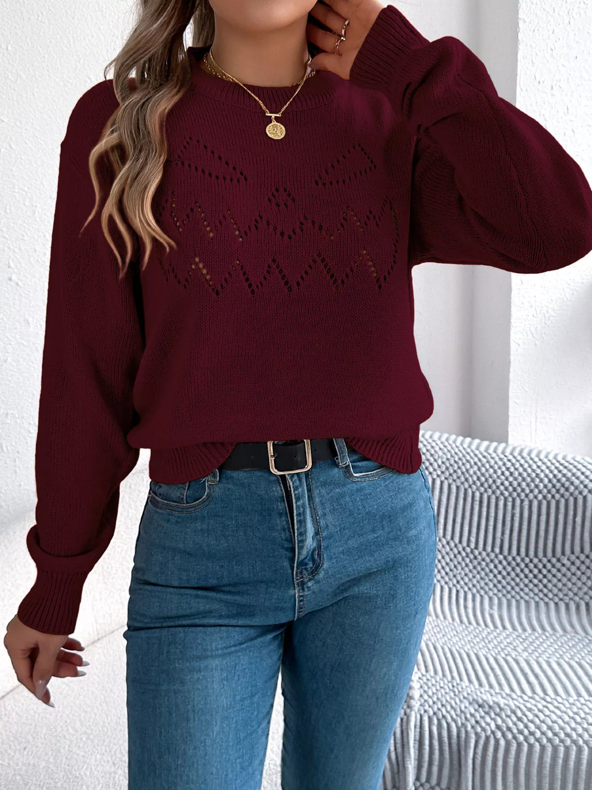Halloween Pumpkin Face Knit Top
