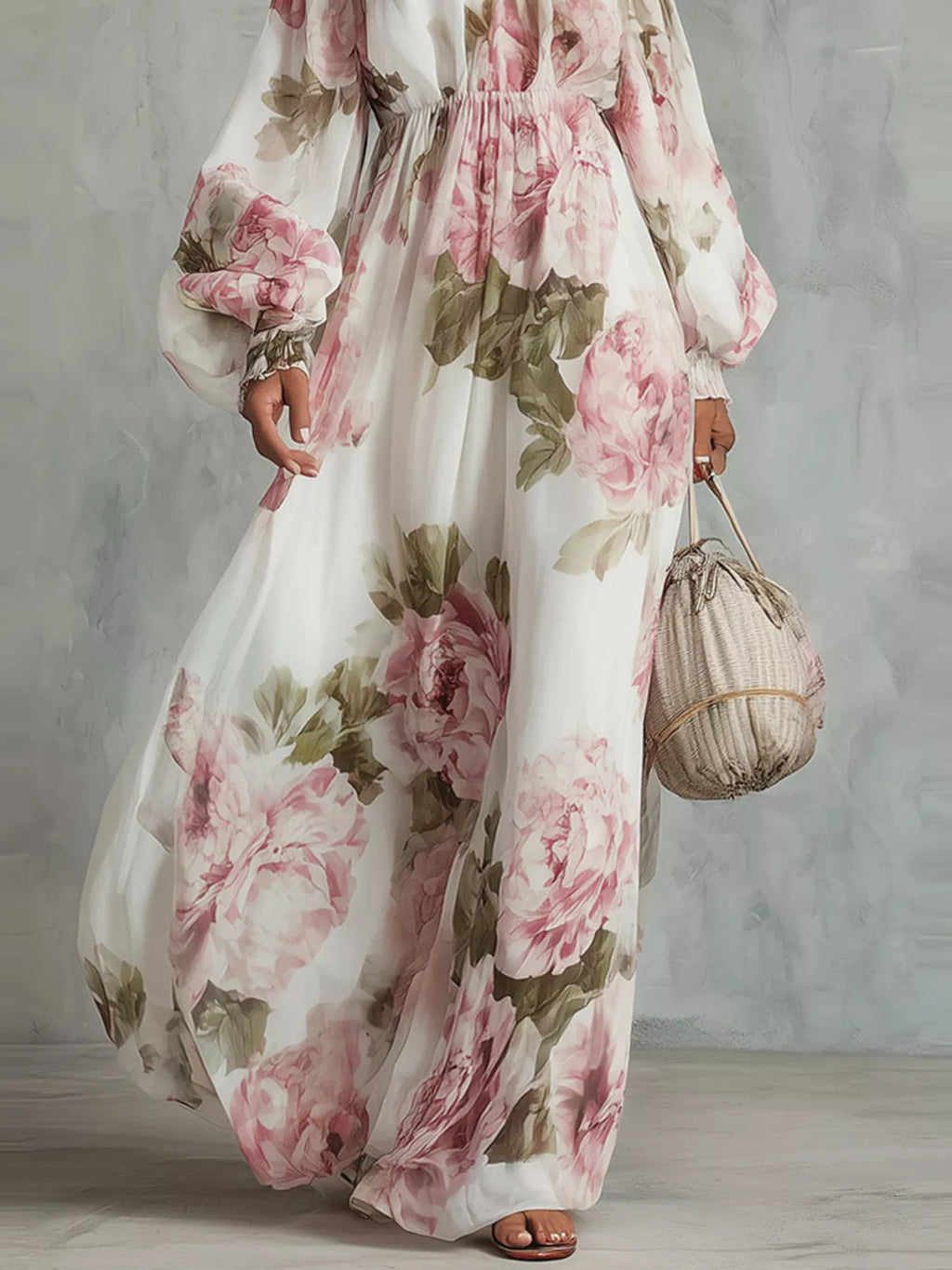 Floral Off Shoulder Maxi Dress