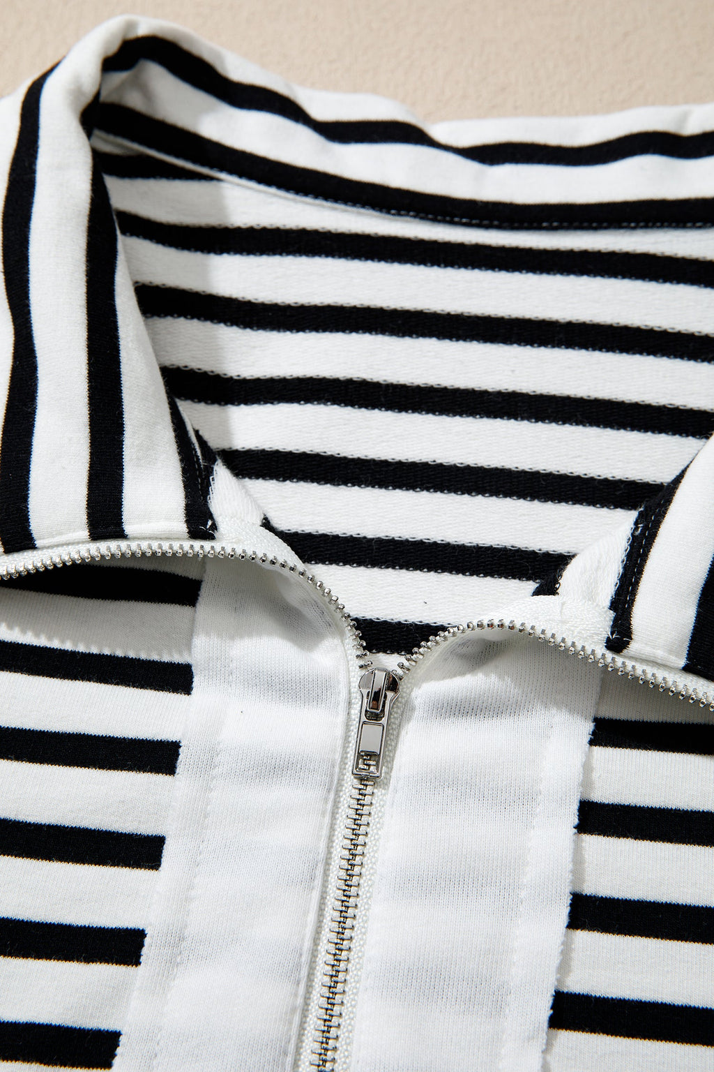 White Stripe Striped Colorblock V Neck Long Sleeve Shift Plus Size Blouse