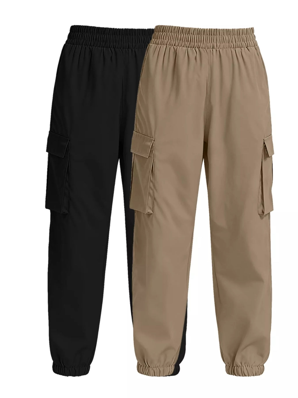 2 Piece Elastic Waist Cargo Pants