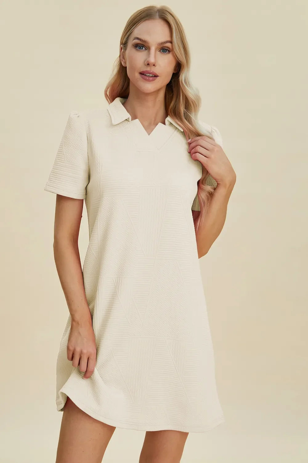 Texture Short Sleeve Dress