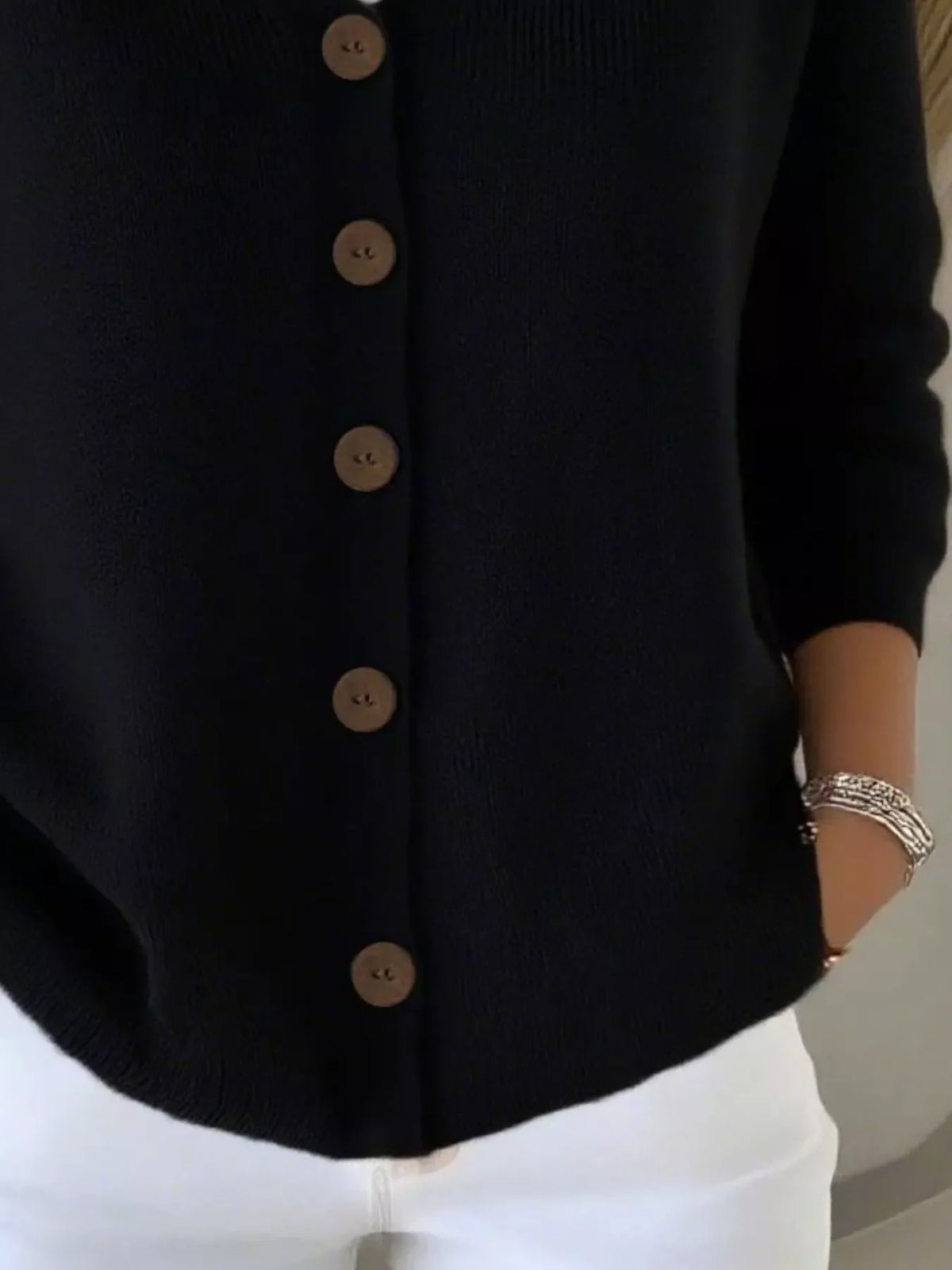 Full Size V-Neck Button-Down Knit Cardigan Plus Size