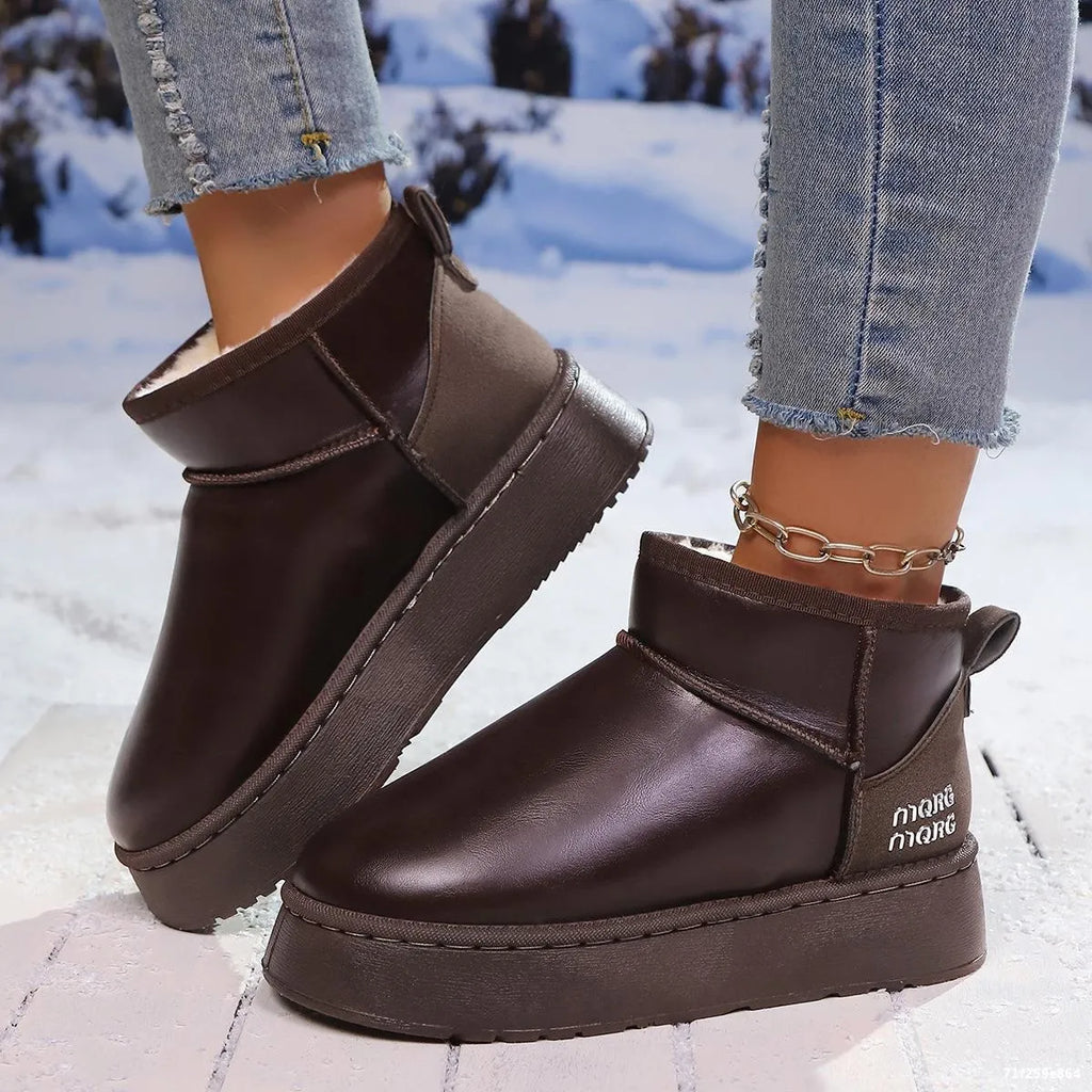 Faux-Fur Platform Ankle Boots