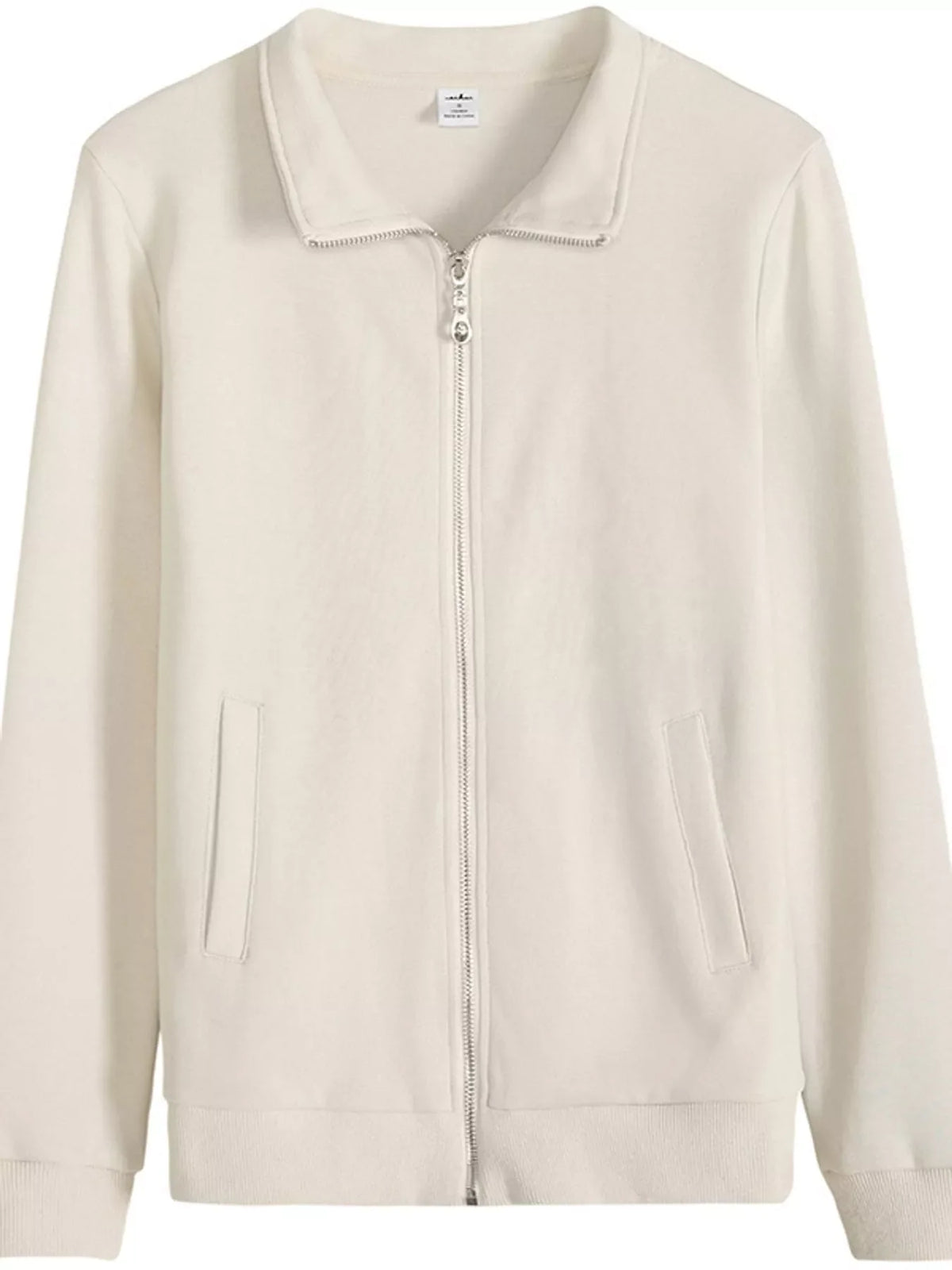 Full Size Stand-Collar Zip-Up Sweatshirt Plus Size